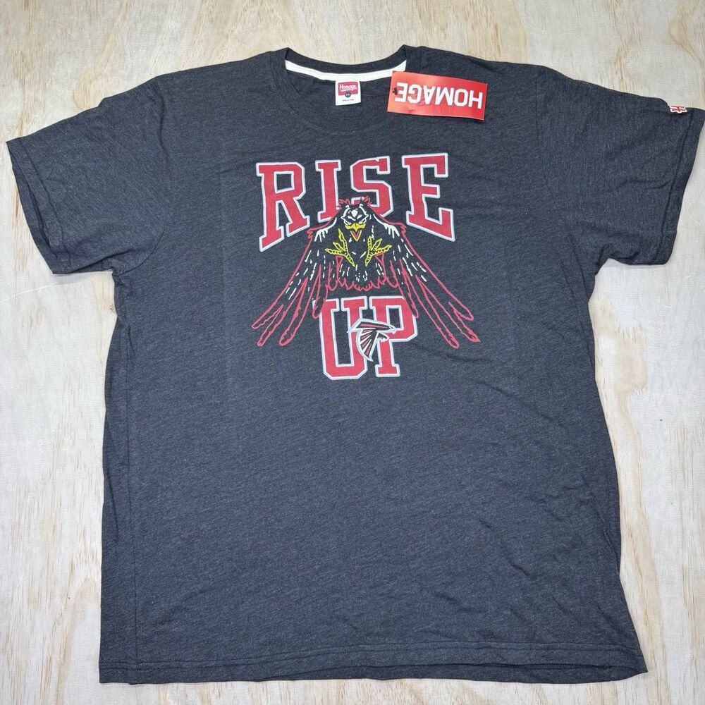 NEW Atlanta Falcons Homage Black Rise Up Hyper Local Tri-Blend 2XL